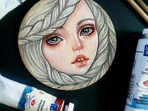 Рисуем темперой на деревянной поверхности