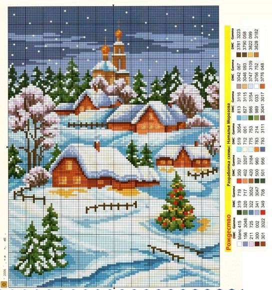 Вышиваем зимние пейзажи: часть 8