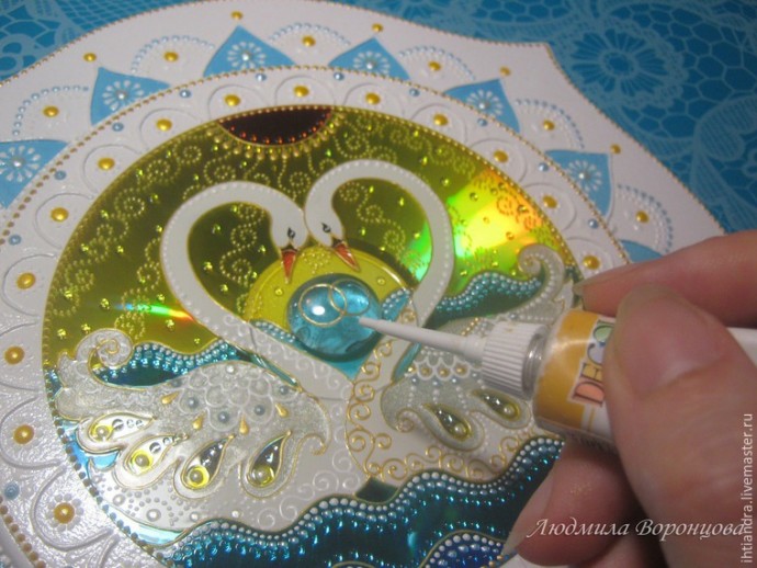 Создаём подарок на свадьбу — ключницу "Лебединая верность": часть 3