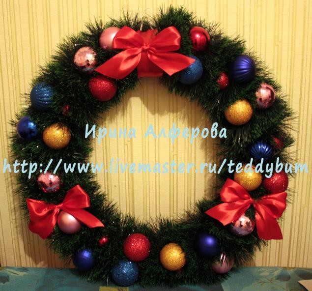 Мастер-класс по изготовлению новогоднего веночка с бантиками Мастер-класс по изготовлению новогоднего веночка с бантиками