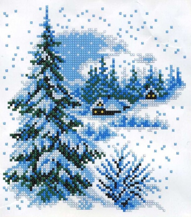 Вышиваем зимние пейзажи: часть 4