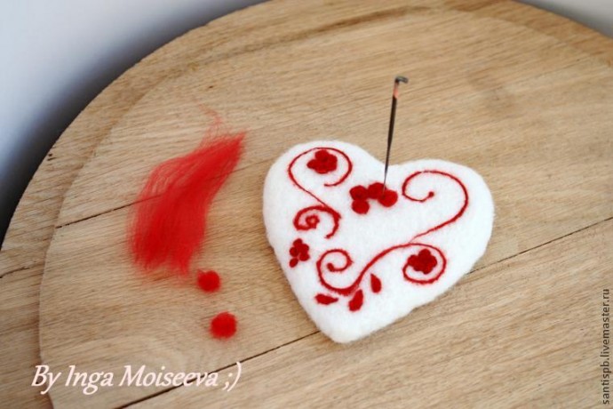 Создаём войлочное сердечко: часть 2