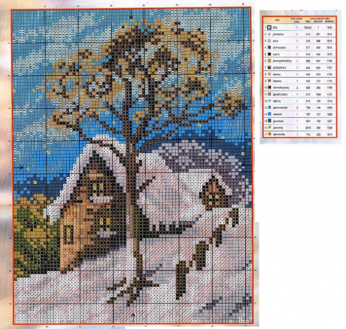 Вышиваем зимние пейзажи: часть 9