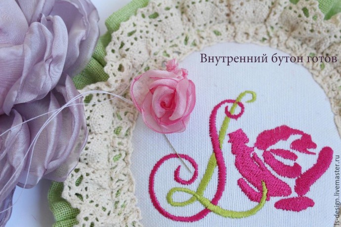 Мастер-класс: создаем нежный "Пион из вуали": часть 3