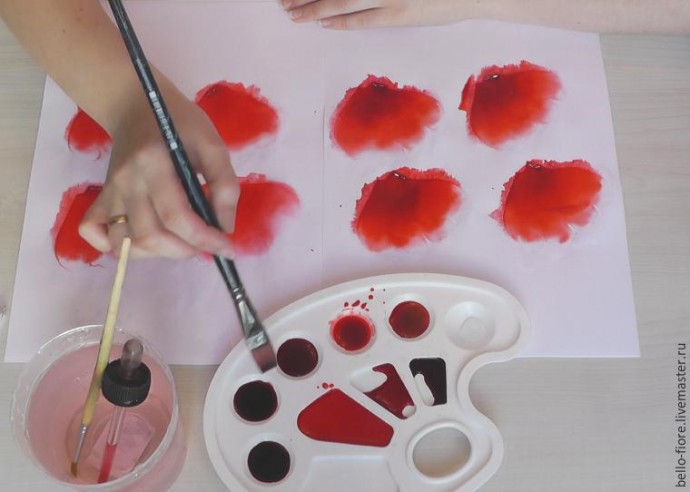 Создаем мак "Strawberry Dessert" из шелка: часть 1