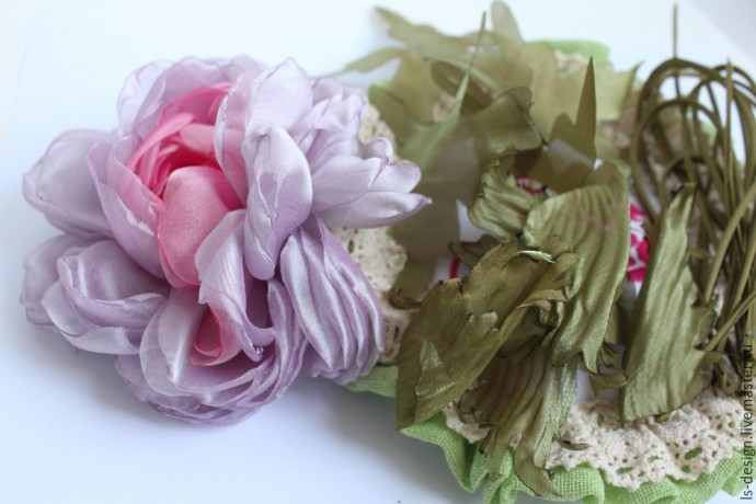 Мастер-класс: создаем нежный "Пион из вуали": часть 5