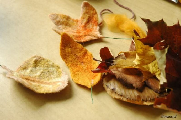 ​Мастер-класс по осенним листьям в технике валяния: часть 3