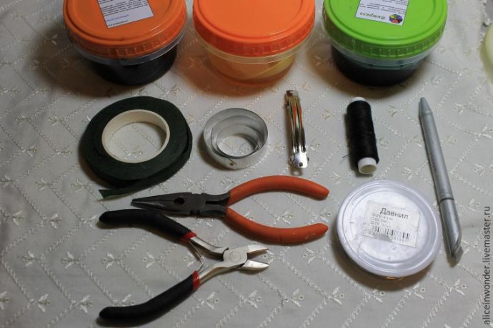 Заколка "Сирень" в технике витраль: часть 1