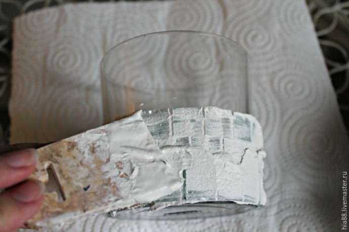 ​Декорируем стеклянные подсвечники мозаикой: часть 2