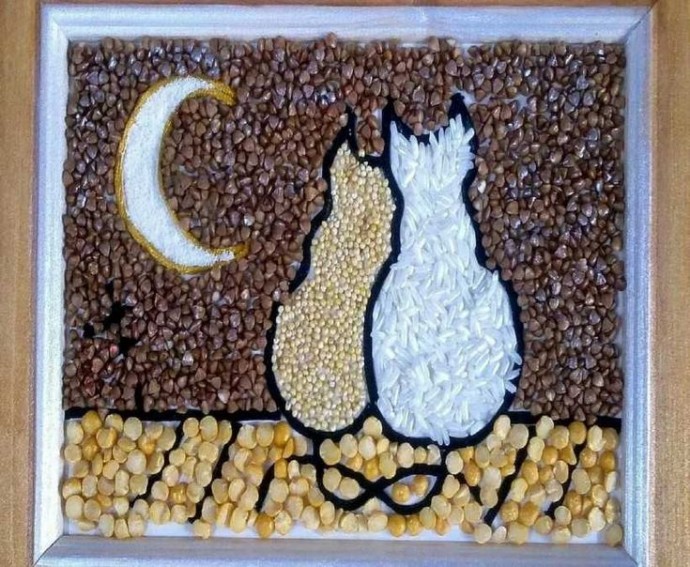 Мозаика из семян и круп для взрослых