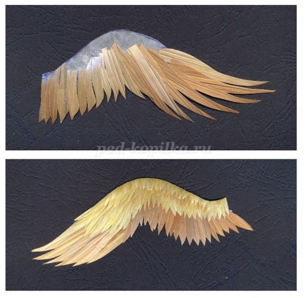 Панно из соломки "Прекрасный аист": часть 1