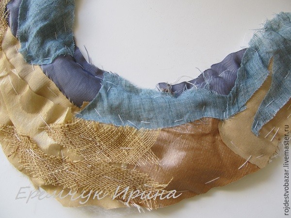 Делаем текстильное колье в технике крейзи: часть 1