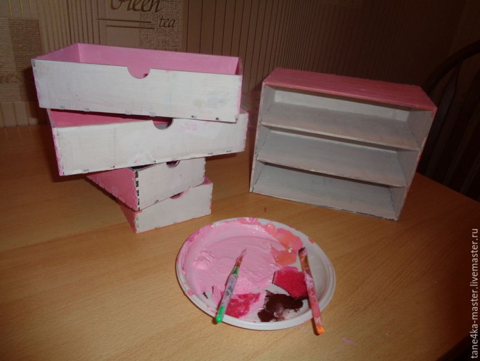 Делаем комод для бижутерии в стиле шебби-шик