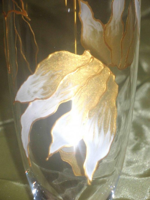 Витражная роспись бокалов "Пьяные цветы"