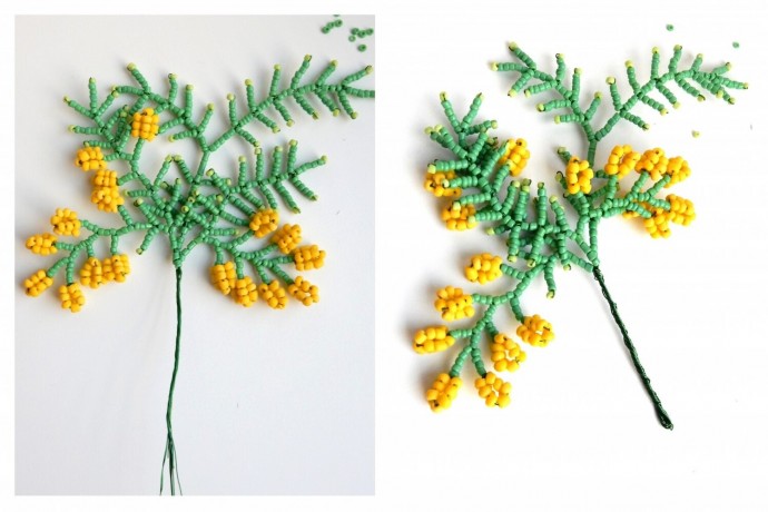 Мимоза из бисера