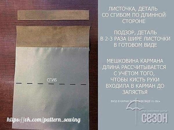 Карман с листочкой на молнии