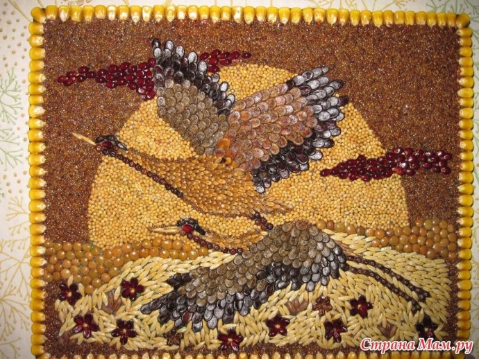 Мозаика из семян и круп для взрослых
