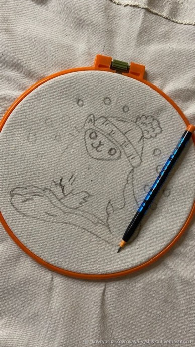 Шоппер с котиком в технике ковровой вышивки: мастер-класс, часть 1