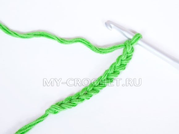 ​Как связать полустолбик без накида (соединительный столбик)