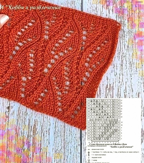 ​Нежные узоры для вязания спицами