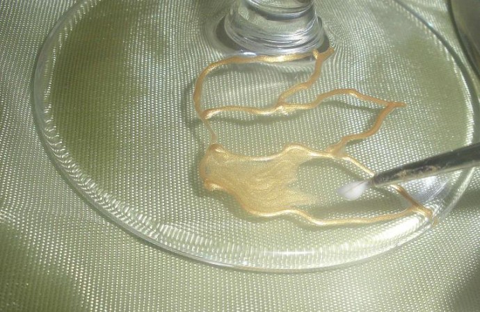 Витражная роспись бокалов "Пьяные цветы"