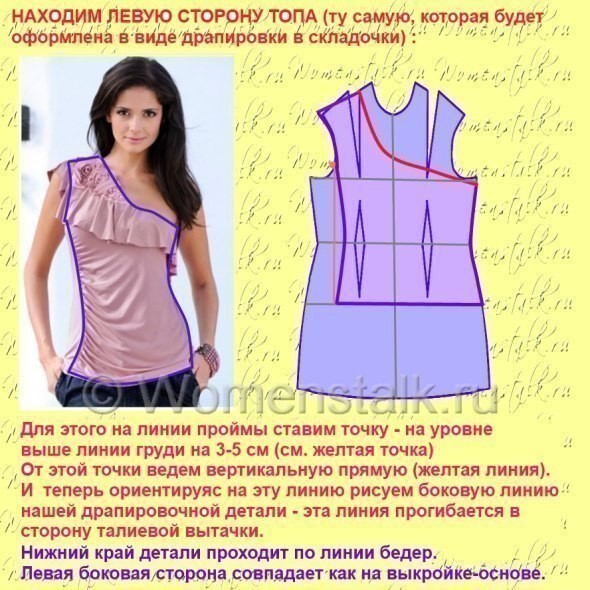 Шьем стильный асимметричный топ