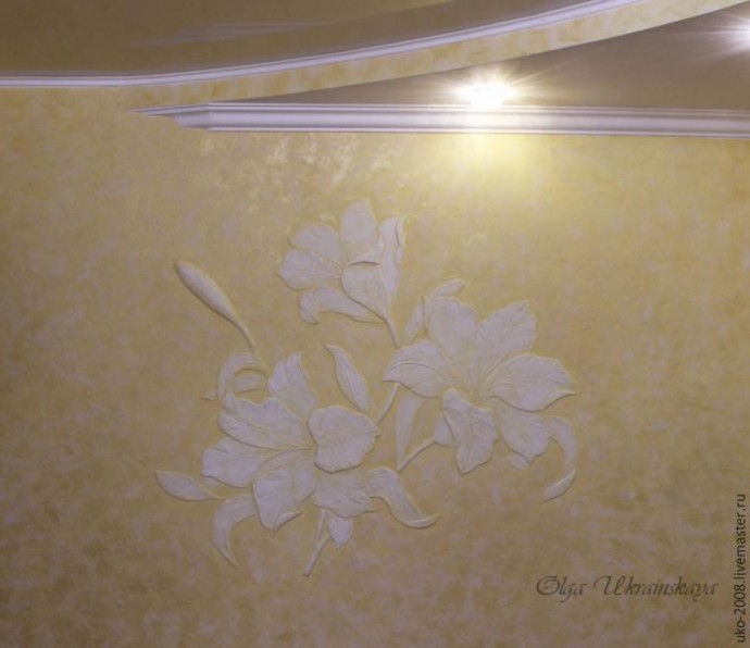 Делаем барельеф с лилиями на стене: часть 3