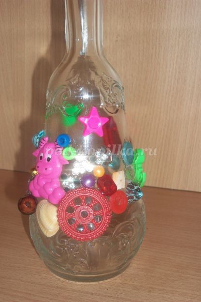 Декорирование стеклянной бутылки