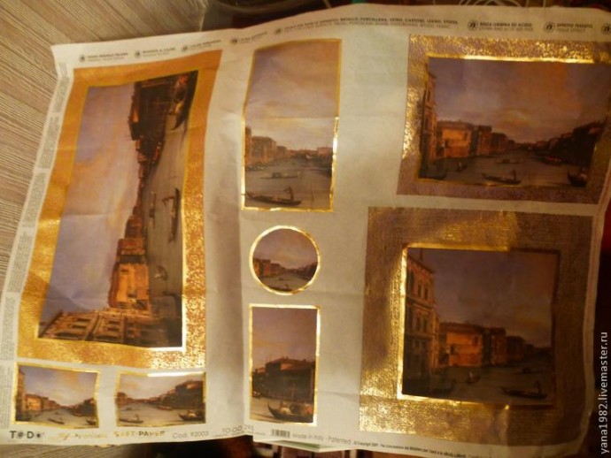 Делаем праздничную бутылочку с двусторонним декупажем: часть 1