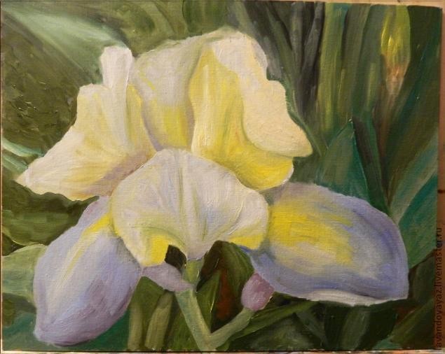 Пишем маслом картину "Ирис"