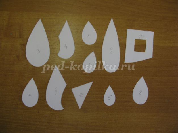 ​Коллаж из пряжи и ткани на тему "Зима": часть 1