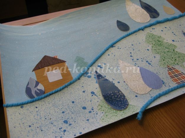 Коллаж из пряжи и ткани на тему "Зима": часть 2 Коллаж из пряжи и ткани на тему "Зима": часть 2