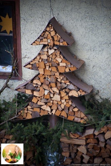 Красивое хранение дров для камина