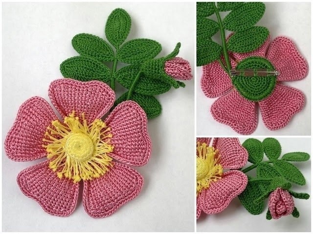 Шиповник из пряжи Шиповник из пряжи