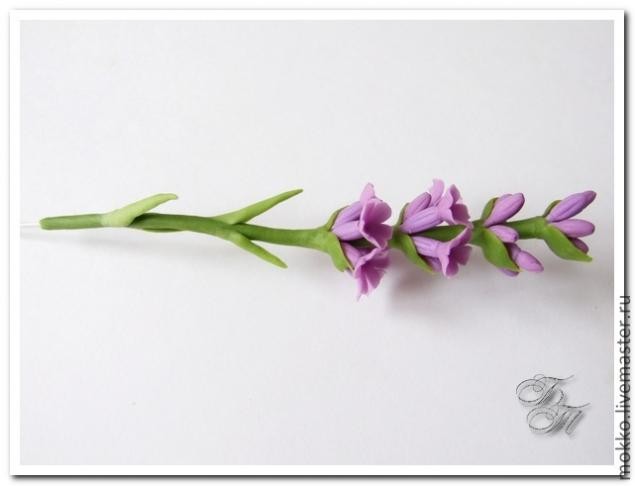 Лепим веточки лаванды из полимерной глины без использования молдов: часть 3