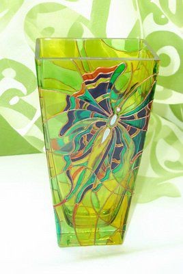 Расписываем стеклянную вазу: часть 2