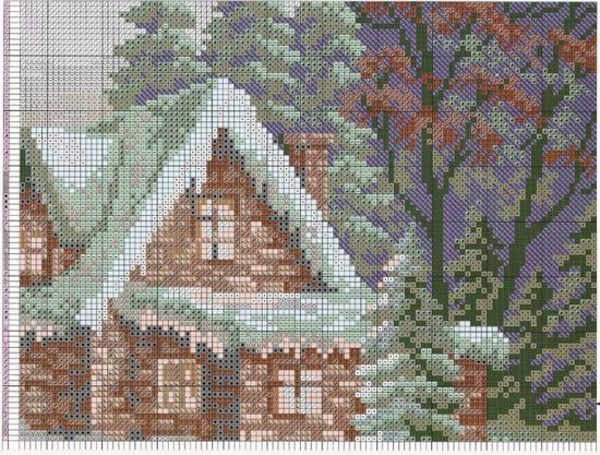 Вышиваем зимние пейзажи: часть 10