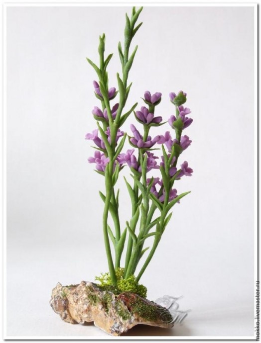 Лепим веточки лаванды из полимерной глины без использования молдов: часть 3