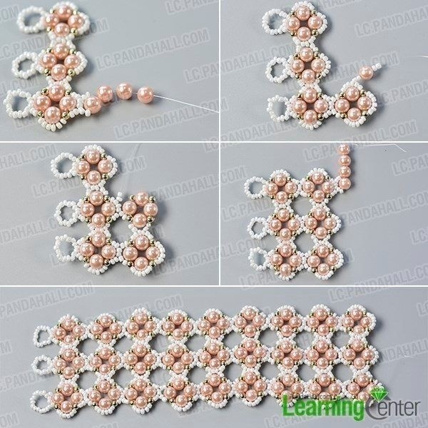 Широкий браслет из бисера и бусин