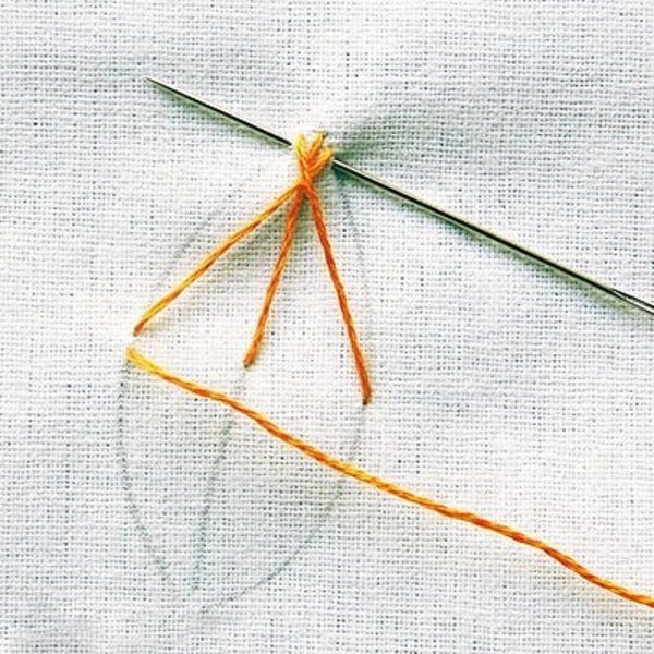 Вышивка гладью листьев