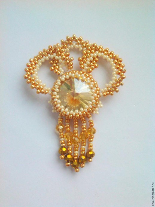 Создаем воздушные серьги "Golden Сrown": часть 2