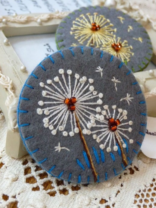Броши из фетра с вышивкой: выбираем фетр для вышивки броши