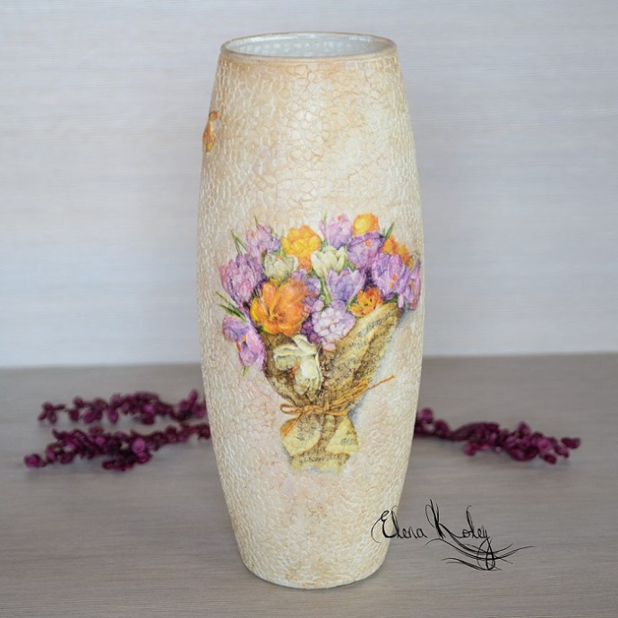 ​Декорируем вазу "Крокусы": часть 3