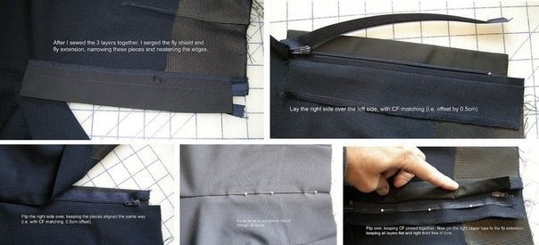 Молния на юбке или брюках с подкладкой