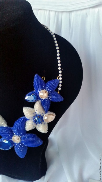 Создаем цветочное колье со Swarovski: часть 4