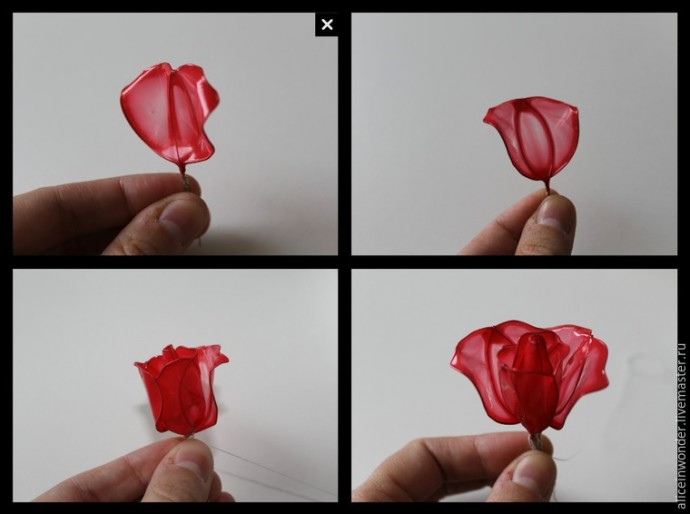 ​Создаем заколку с розой из материала "Витраль": часть 2