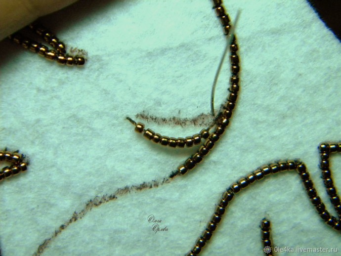 Вышиваем бисером колье "Голубые цветы": часть 1