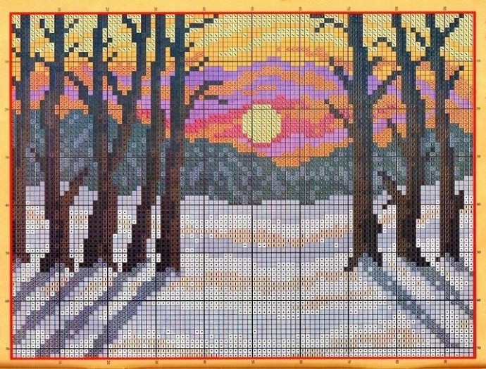 Вышиваем зимние пейзажи: часть 7