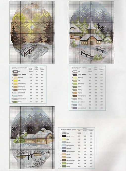 Вышиваем зимние пейзажи: часть 10