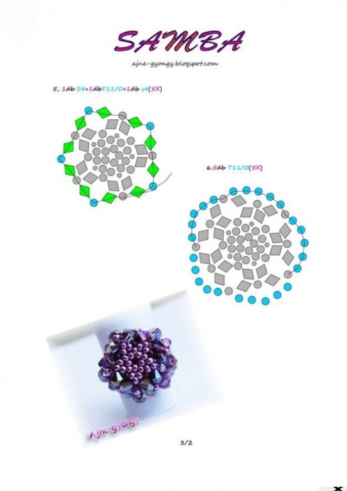 Колечки из биконуса и бисера